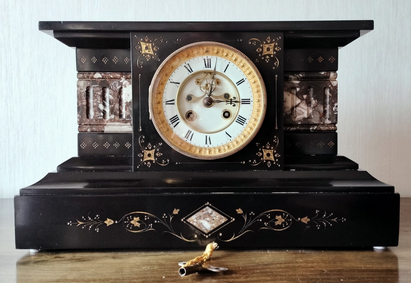 Black French Marble Clock