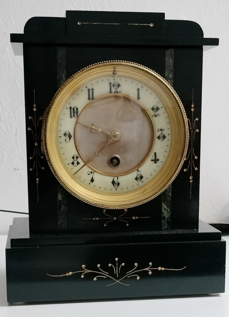 Black Small French Marble Clock
